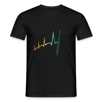 Flute Heartbeat Flute - Men's T-Shirt - black - Front - AI Model Male 178 light (178cm)