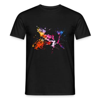 Skull splash colors - Men's T-Shirt - black - Front - AI Model Male 178 light (178cm)