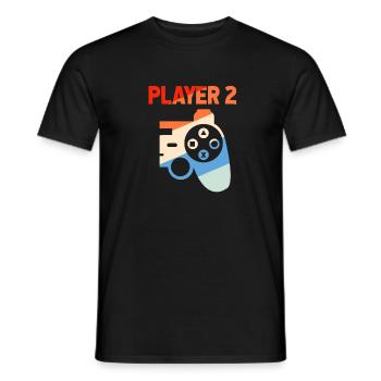 Player 2 - T-shirt homme - noir - Devant - AI Model Male 178 light (178cm)