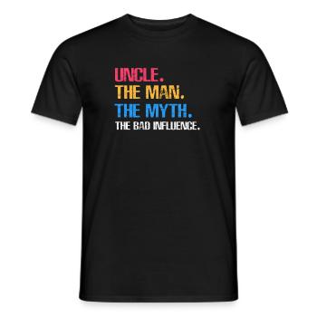 Uncle legend myth nephew niece gift - Men's T-Shirt - black - Front - AI Model Male 178 light (178cm)