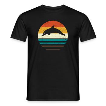 dolphin - Men's T-Shirt - black - Front - AI Model Male 178 light (178cm)