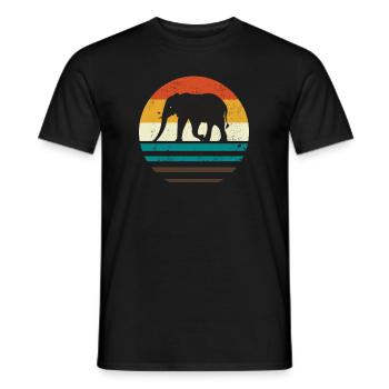 Elefant Retro - Männer T-Shirt - Schwarz - Vorne - AI Model Male 178 light (178cm)
