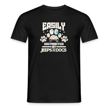 Jeep Hunde Hund Haustier Pfote Frauchen Geschenk - Männer T-Shirt - Schwarz - Vorne - AI Model Male 178 light (178cm)