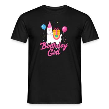 Birthday Girl Birthday Girl Llama Gift - Men's T-Shirt - black - Front - AI Model Male 178 light (178cm)