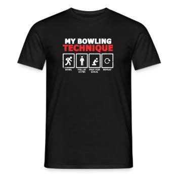 Bowling Team Bowler Bowling Bowling Technique Gift - Men's T-Shirt - black - Front - AI Model Male 178 light (178cm)