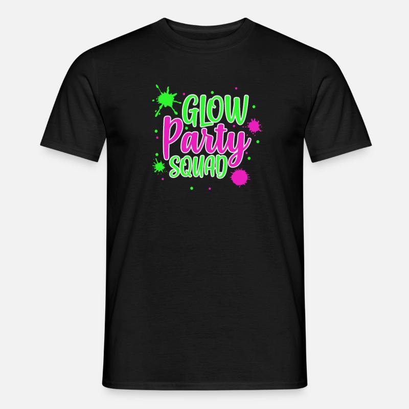 Glow Party Squad - Männer T-Shirt - Schwarz