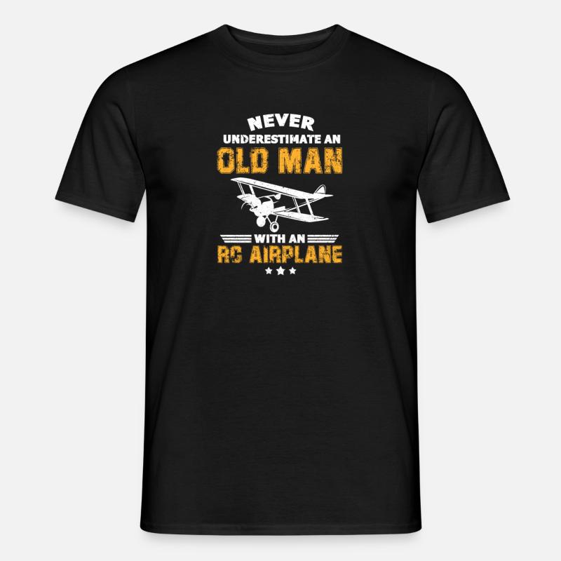 Modellflugzeug Rentner - Männer T-Shirt - Schwarz