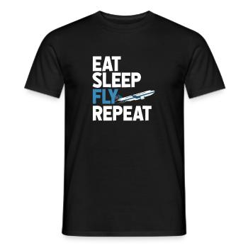Avion pilote en vol cadeau aérien - T-shirt homme - noir - Devant - AI Model Male 178 light (178cm)