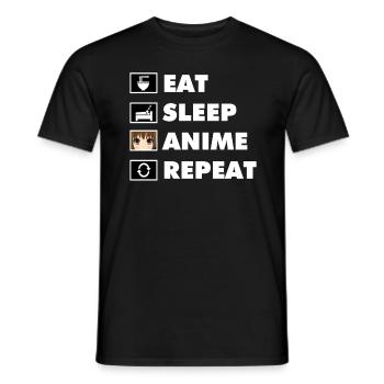 Anime - Männer T-Shirt - Schwarz - Vorne - AI Model Male 178 light (178cm)