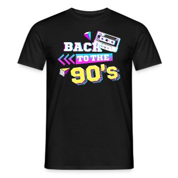 Back to the 90s 90er Jahre Retro - Men's T-Shirt - black - Front - AI Model Male 178 light (178cm)