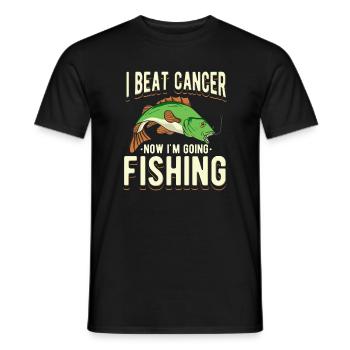 J’ai vaincu le cancer maintenant je vais pêcher pêcheur Fischer - T-shirt homme - noir - Devant - AI Model Male 178 light (178cm)