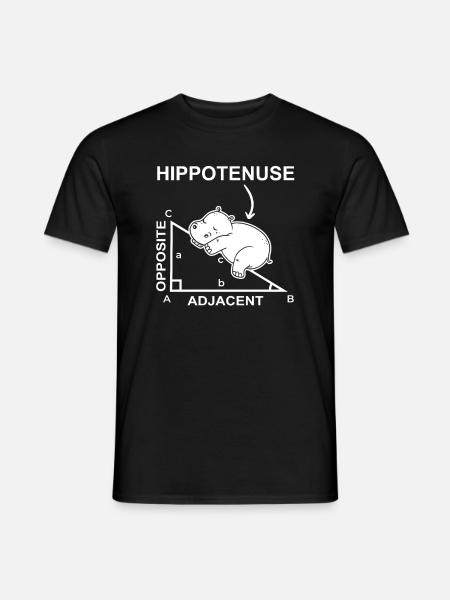 Hippotenuse Mathe Nilpferd Hippo Lustig Wortspiel - Männer T-Shirt - Schwarz