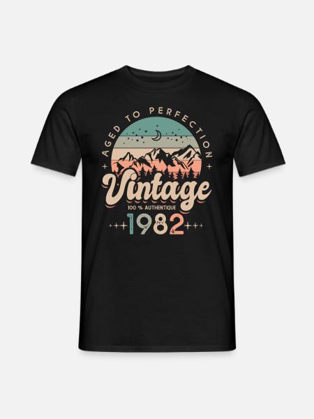 1982 Vintage anniversaire 40 ans - T-shirt homme - noir