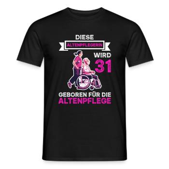 31 Geburtstag Altenpflegerin Altenpflege 31 Jahre - Männer T-Shirt - Schwarz - Vorne - AI Model Male 178 light (178cm)