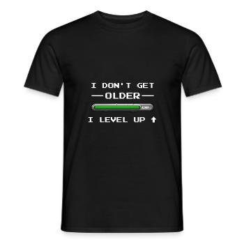 Pixelart Pixel I level up anniversaire - T-shirt homme - noir - Devant - AI Model Male 178 light (178cm)