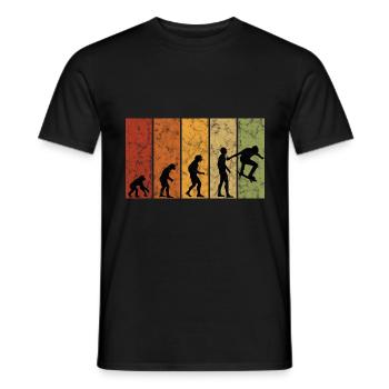 Skateboarder Skateboard Skater Skate Evolution - Männer T-Shirt - Schwarz - Vorne - AI Model Male 178 light (178cm)