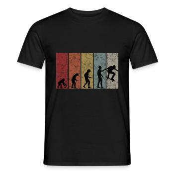Skateboarder Skateboard Evolution Skate Skateing - Männer T-Shirt - Schwarz - Vorne - AI Model Male 178 light (178cm)