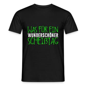 Was Für Ein Wunderschöner Scheißtag Langschläfer - Männer T-Shirt - Schwarz - Vorne - AI Model Male 178 light (178cm)