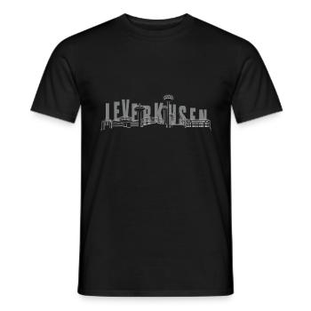 Leverkusen Stadt Wahrzeichen Skyline T-Shirt - Männer T-Shirt - Schwarz - Vorne - AI Model Male 178 light (178cm)
