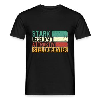Steuerberater Spruch stark legendär attraktiv Steu - Männer T-Shirt - Schwarz - Vorne - AI Model Male 178 light (178cm)