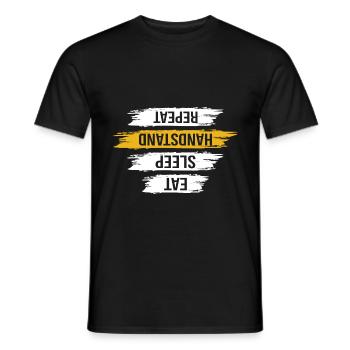 Eat Sleep Handstand Repeat Akrobatik Gymnastik - Männer T-Shirt - Schwarz - Vorne - AI Model Male 178 light (178cm)