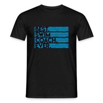 Perfect gift idea for a swimming coach - Men's T-Shirt - black - Front - AI Model Male 178 light (178cm)