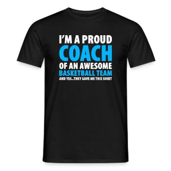 I'm A Proud Coach Of An Awesome Basketball Team - Men's T-Shirt - black - Front - AI Model Male 178 light (178cm)