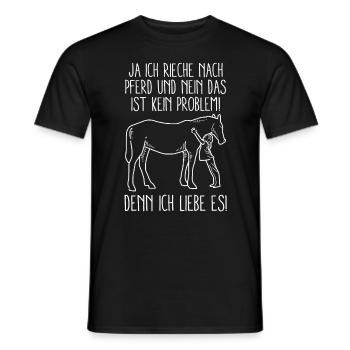 Ja ich rieche nach Pferd - Männer T-Shirt - Schwarz - Vorne - AI Model Male 178 light (178cm)