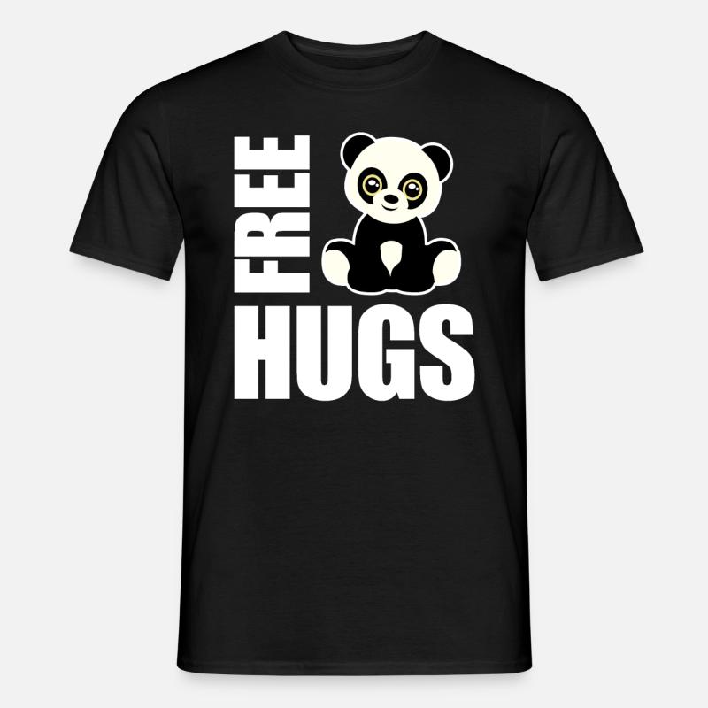 Free Hugs Panda - Männer T-Shirt - Schwarz