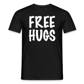 Câlins gratuits - T-shirt homme - noir - Devant - AI Model Male 178 light (178cm)