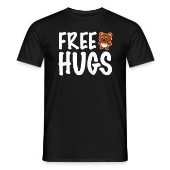 Câlin gratuit ours - T-shirt homme - noir - Devant - AI Model Male 178 light (178cm)