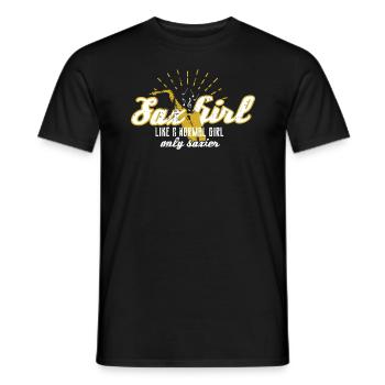 saxophone - Men's T-Shirt - black - Front - AI Model Male 178 light (178cm)