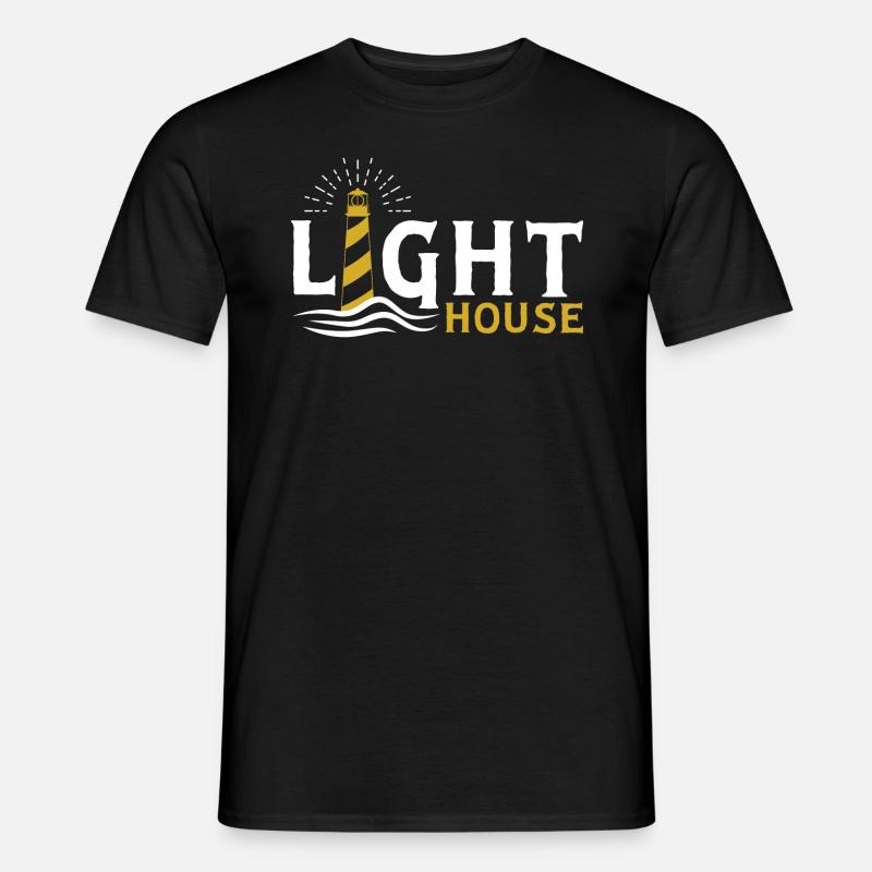 Leuchtturm - Männer T-Shirt - Schwarz