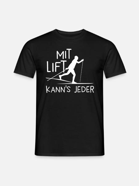 Langlaufen / Langläufer / Skifahrer / Ski - Männer T-Shirt - Schwarz