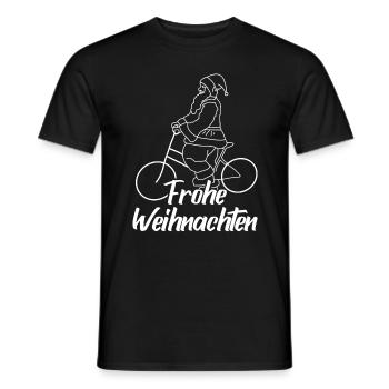 Santa Claus Bicycle - Men's T-Shirt - black - Front - AI Model Male 178 light (178cm)
