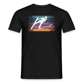Saut à ski rétro vintage - T-shirt homme - noir - Devant - AI Model Male 178 light (178cm)