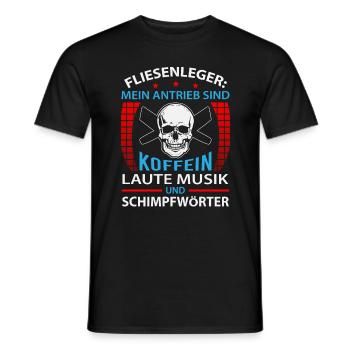 Fliesenleger Spruch - Männer T-Shirt - Schwarz - Vorne - AI Model Male 178 light (178cm)