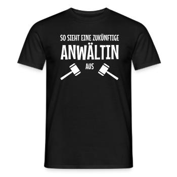 Studentin Jura Juristerei - Männer T-Shirt - Schwarz - Vorne - AI Model Male 178 light (178cm)