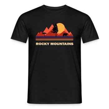 Rocky Mountains - Männer T-Shirt - Schwarz - Vorne - AI Model Male 178 light (178cm)
