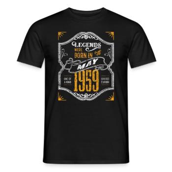 Legenden wurden im Mai 1959 geboren - Männer T-Shirt - Schwarz - Vorne - AI Model Male 178 light (178cm)