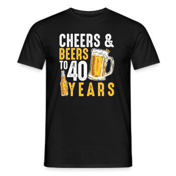 40. Geburtstagsgeschenke Trinkhemd für Männer oder - Männer T-Shirt - Schwarz - Vorne - AI Model Male 178 light (178cm)