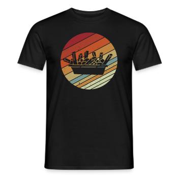 Retro Vinatge Style Food Lover Poutine - Men's T-Shirt - black - Front - AI Model Male 178 light (178cm)