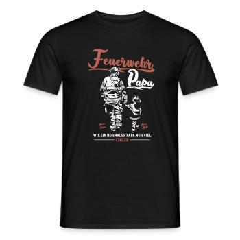 Feuerwehrmann Papa - Männer T-Shirt - Schwarz - Vorne - AI Model Male 178 light (178cm)