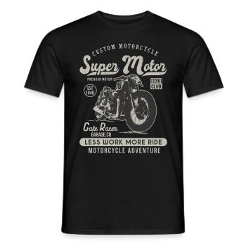 super motor racer motor motor motorcycle custom moto vintage - Männer T-Shirt - Schwarz - Vorne - AI Model Male 178 light (178cm)