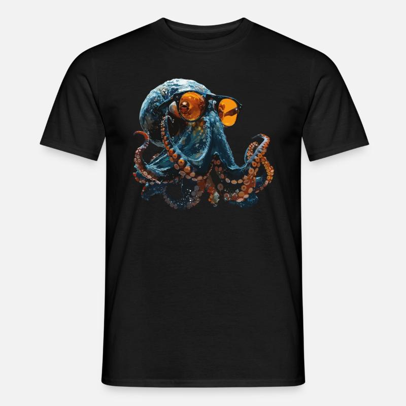 Funky Squid - Männer T-Shirt - Schwarz