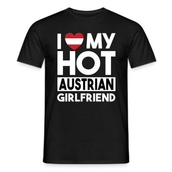 J’aime ma petite amie autrichienne chaude - T-shirt homme - noir - Devant - AI Model Male 178 light (178cm)