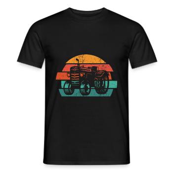 Traktor Shirt Retro Traktor T-Shirt Vintage Gesche - Männer T-Shirt - Schwarz - Vorne - AI Model Male 178 light (178cm)