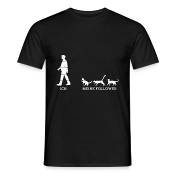 Ich meine Follower Katze Mann Katzen Katzenliebhab - Männer T-Shirt - Schwarz - Vorne - AI Model Male 178 light (178cm)