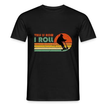 Scooter Roller Spruch Geschenk Rollen Kinder - Männer T-Shirt - Schwarz - Vorne - AI Model Male 178 light (178cm)