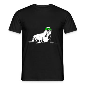 Seelöwe Ozean Naturfans Sonnenbrille Meer Tierlieb - Männer T-Shirt - Schwarz - Vorne - AI Model Male 178 light (178cm)